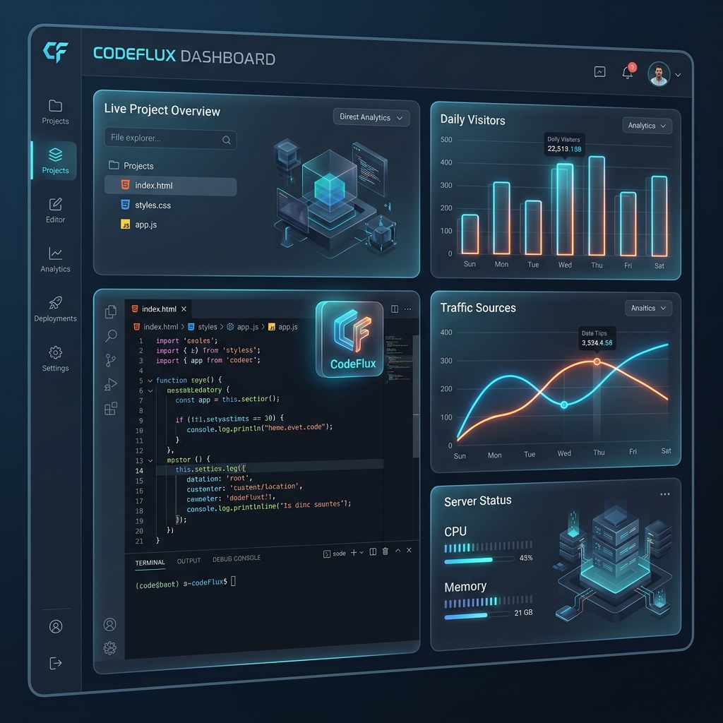 Custom CodeFlux Web Development Dashboard